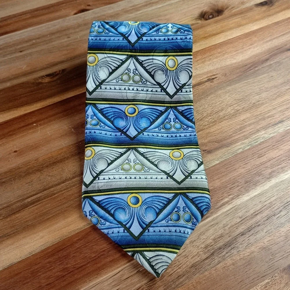 Grateful Dead 710 Ashbury Second Set Geometric Abstract 100% Silk Tie Necktie‎